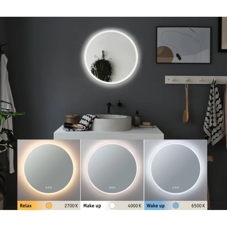 Paulmann 78952- LED/21W IP44 Prigušivo kupaonsko grejano ogledalo sa pozadinskim osvetljenjem MIRA 230V