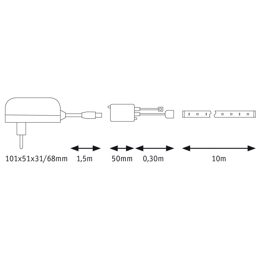 Paulmann 78979 - LED RGB/26W prigušiva traka SIMPLED 7,5m 230V + daljinski upravljač