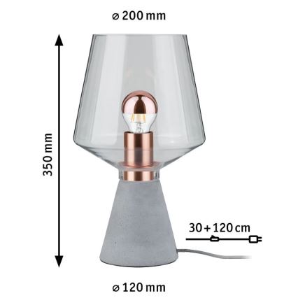 Paulmann 79665 - 1xE27/20W Stona lampa NEORDIC YORIK 230V