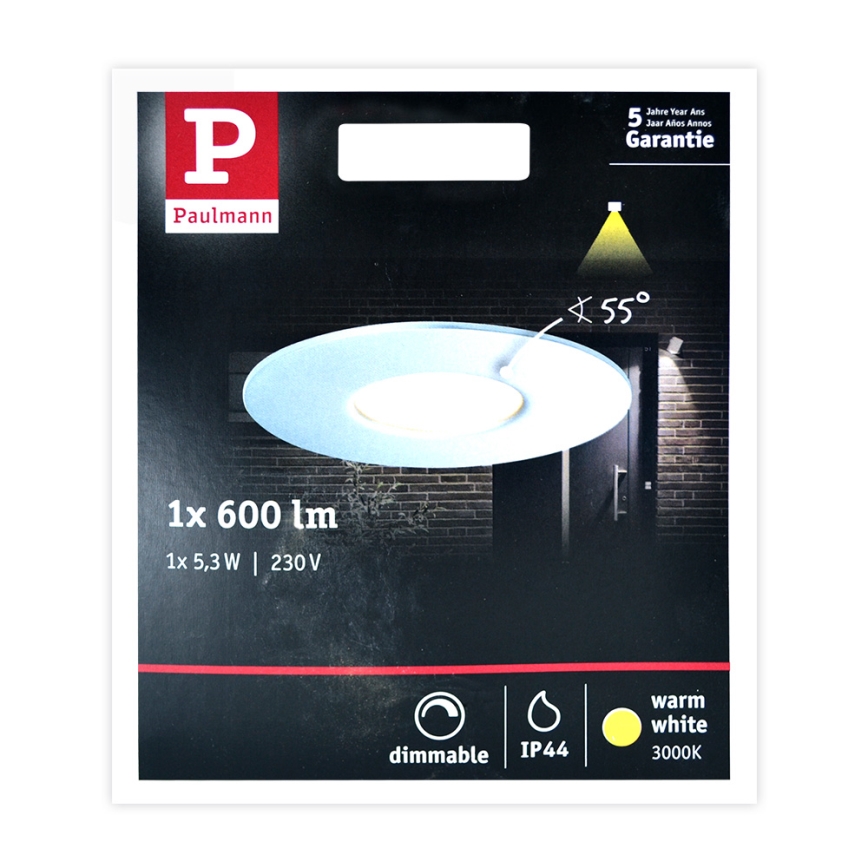 Paulmann 79668 - LED/5,3W IP44 Prigušiva ugradbena lampa za kupatilo HOUSE 230V
