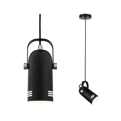 Paulmann 79766 - 1xE27/15W Luster na sajli LAVEA 230V crna