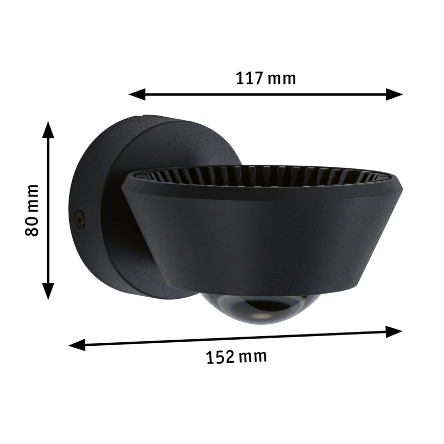 Paulmann 79769 - LED/9W IP44 Prigušiva zidna lampa SABIK 230V