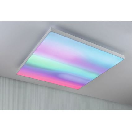 Paulmann 79910 - LED/31W RGBW prigušiva stropna svetiljka LORIA 230V 3000-6500K 59,5x59,5 cm bela + daljinski upravljač
