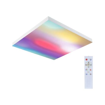 Paulmann 79910 - LED/31W RGBW prigušiva stropna svetiljka LORIA 230V 3000-6500K 59,5x59,5 cm bela + daljinski upravljač