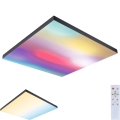 Paulmann 79913 - LED/31W RGBW prigušiva plafonska svetiljka LORIA 230V 3000-6500K 59,5x59,5 cm crna + daljinski upravljač