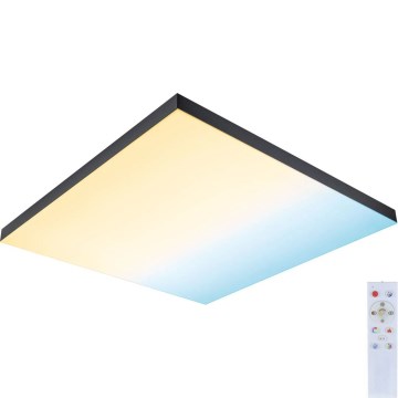 Paulmann 79913 - LED/31W RGBW prigušiva plafonska svetiljka LORIA 230V 3000-6500K 59,5x59,5 cm crna + daljinski upravljač