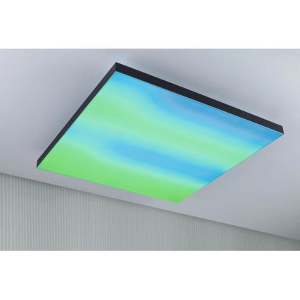 Paulmann 79913 - LED/31W RGBW prigušiva plafonska svetiljka LORIA 230V 3000-6500K 59,5x59,5 cm crna + daljinski upravljač