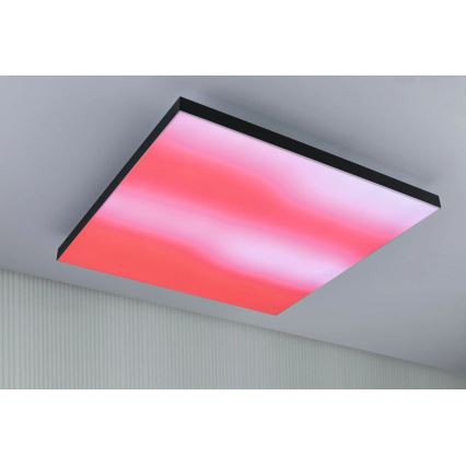 Paulmann 79913 - LED/31W RGBW prigušiva plafonska svetiljka LORIA 230V 3000-6500K 59,5x59,5 cm crna + daljinski upravljač