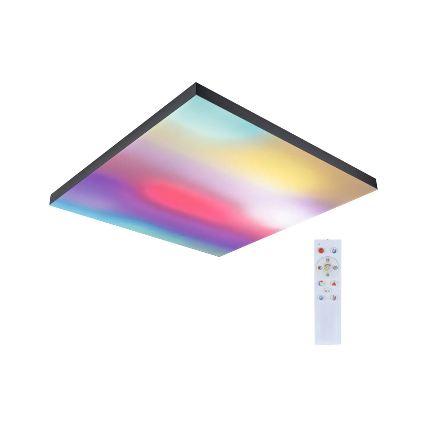 Paulmann 79913 - LED/31W RGBW prigušiva plafonska svetiljka LORIA 230V 3000-6500K 59,5x59,5 cm crna + daljinski upravljač