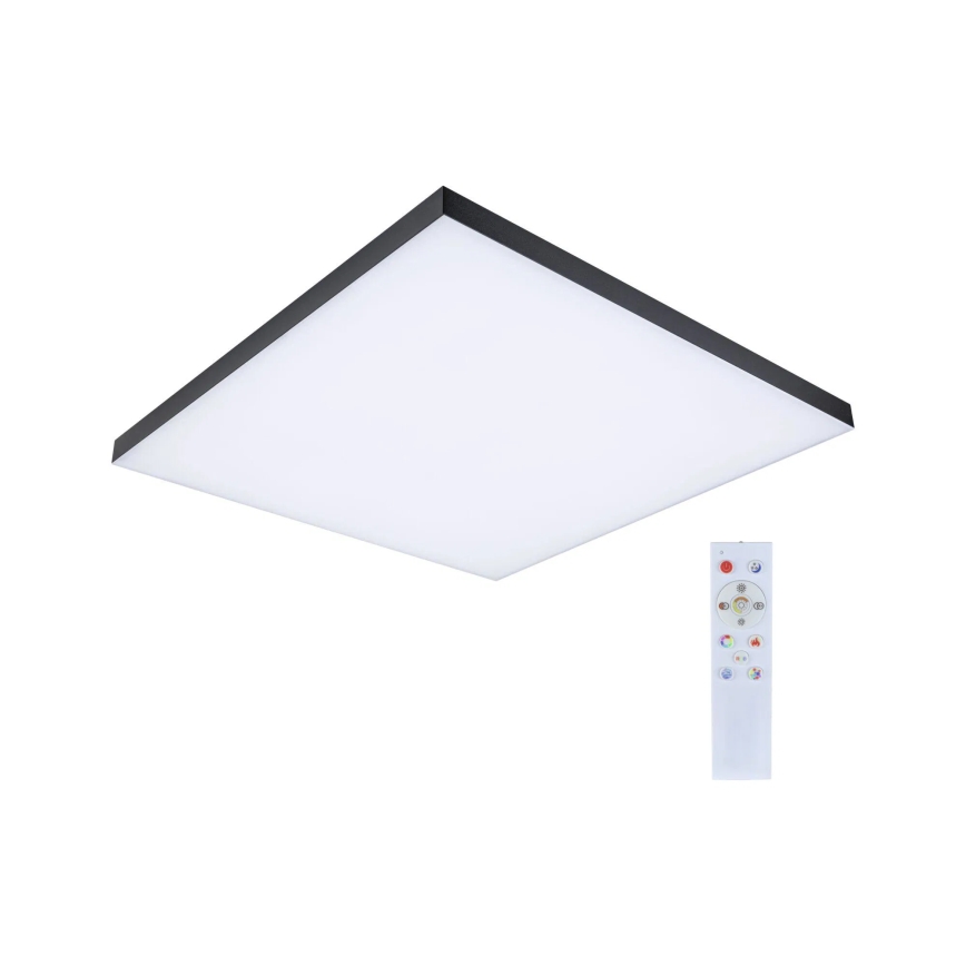 Paulmann 79913 - LED/31W RGBW prigušiva plafonska svetiljka LORIA 230V 3000-6500K 59,5x59,5 cm crna + daljinski upravljač