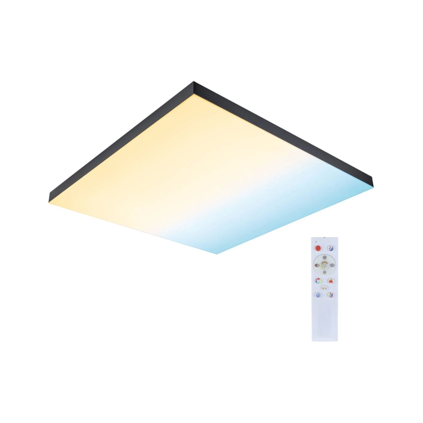 Paulmann 79913 - LED/31W RGBW prigušiva plafonska svetiljka LORIA 230V 3000-6500K 59,5x59,5 cm crna + daljinski upravljač
