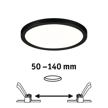 Paulmann 79965 - LED/13W IP44 prigušiva ugradna kupatilska svetiljka AREO 230V pr. 17,5 cm crna