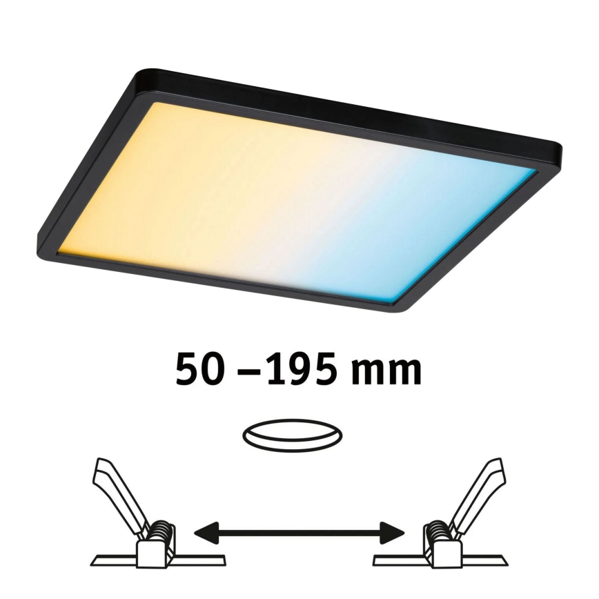 Paulmann 79967 - LED/16W IP44 prigušiva ugradna lampa za kupatilo AREO 230V 23x23 cm crna