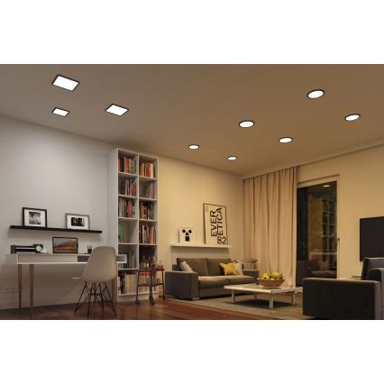 Paulmann 79967 - LED/16W IP44 prigušiva ugradna lampa za kupatilo AREO 230V 23x23 cm crna