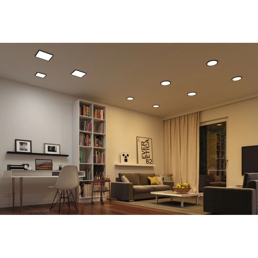 Paulmann 79967 - LED/16W IP44 prigušiva ugradna lampa za kupatilo AREO 230V 23x23 cm crna