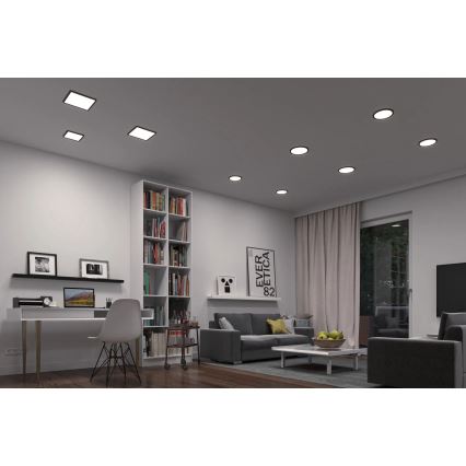 Paulmann 79967 - LED/16W IP44 prigušiva ugradna lampa za kupatilo AREO 230V 23x23 cm crna