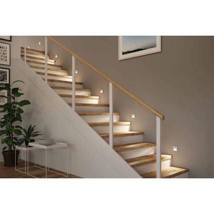 Paulmann 80003 - LED/1W Stubišna Lampa sa senzorom TSARO 230V Lead/mat krom