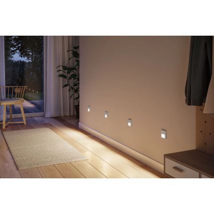Paulmann 80003 - LED/1W Stubišna Lampa sa senzorom TSARO 230V Lead/mat krom