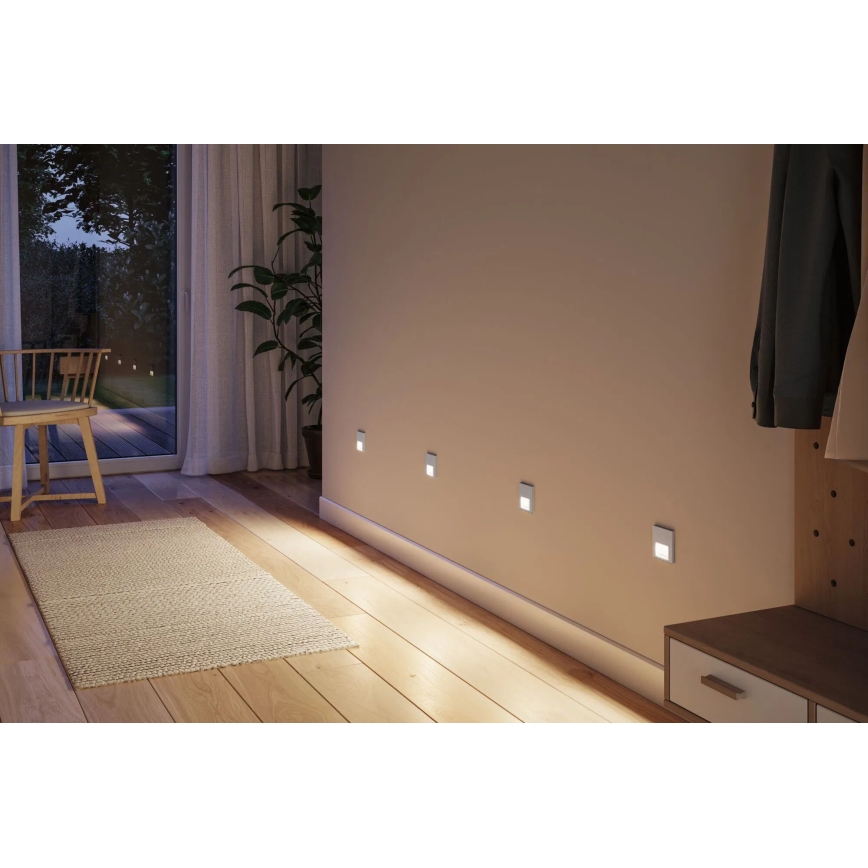 Paulmann 80003 - LED/1W Stubišna Lampa sa senzorom TSARO 230V Lead/mat krom
