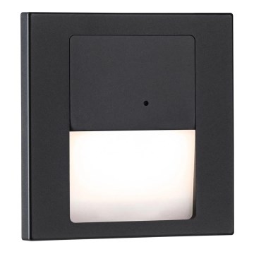 Paulmann 80004 - LED/1W Stubišna Lampa sa senzorom TSARO 230V Lead/crno