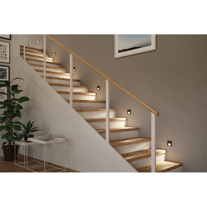 Paulmann 80004 - LED/1W Stubišna Lampa sa senzorom TSARO 230V Lead/crno