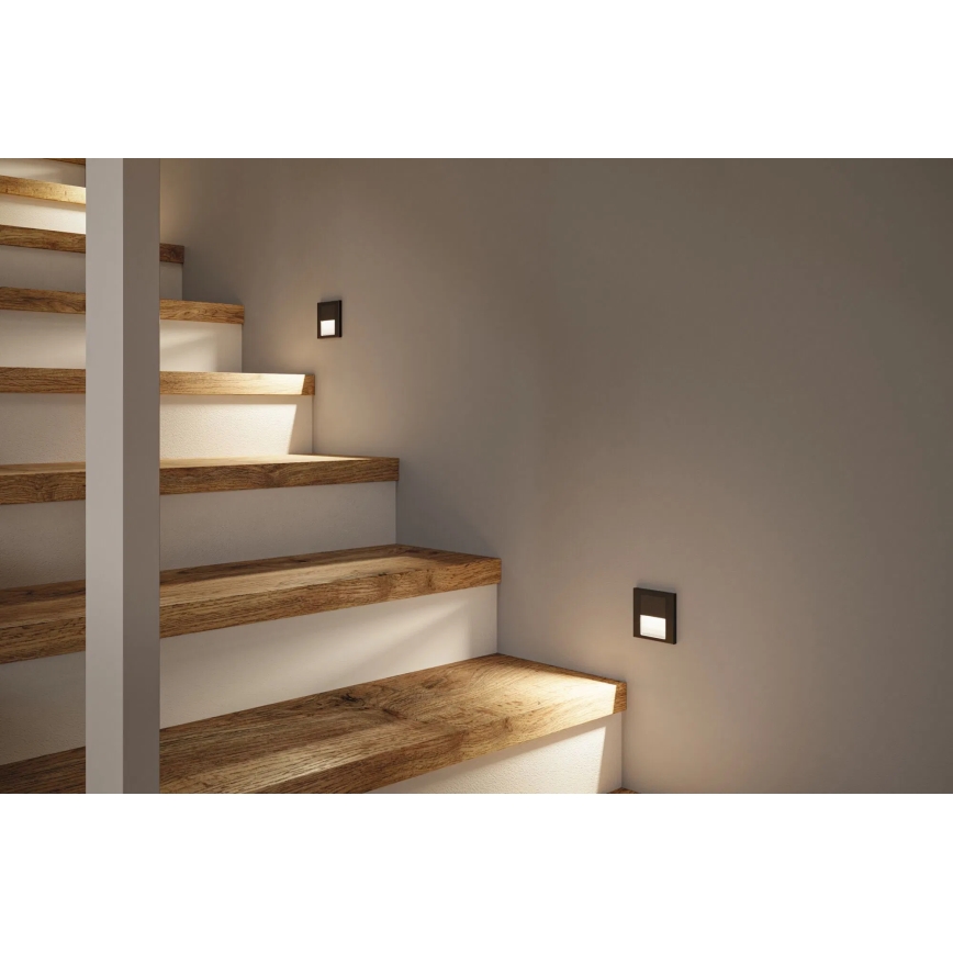 Paulmann 80004 - LED/1W Stubišna Lampa sa senzorom TSARO 230V Lead/crno