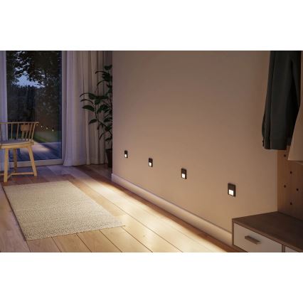 Paulmann 80004 - LED/1W Stubišna Lampa sa senzorom TSARO 230V Lead/crno