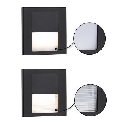 Paulmann 80004 - LED/1W Stubišna Lampa sa senzorom TSARO 230V Lead/crno