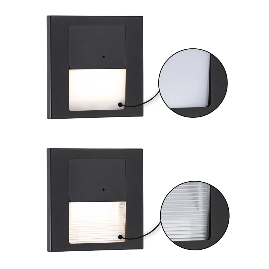 Paulmann 80004 - LED/1W Stubišna Lampa sa senzorom TSARO 230V Lead/crno
