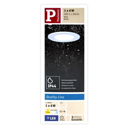 Paulmann 92061 - LED/6W IP44 ugradbena lampa za kupatilo QUALITY LINE 230V