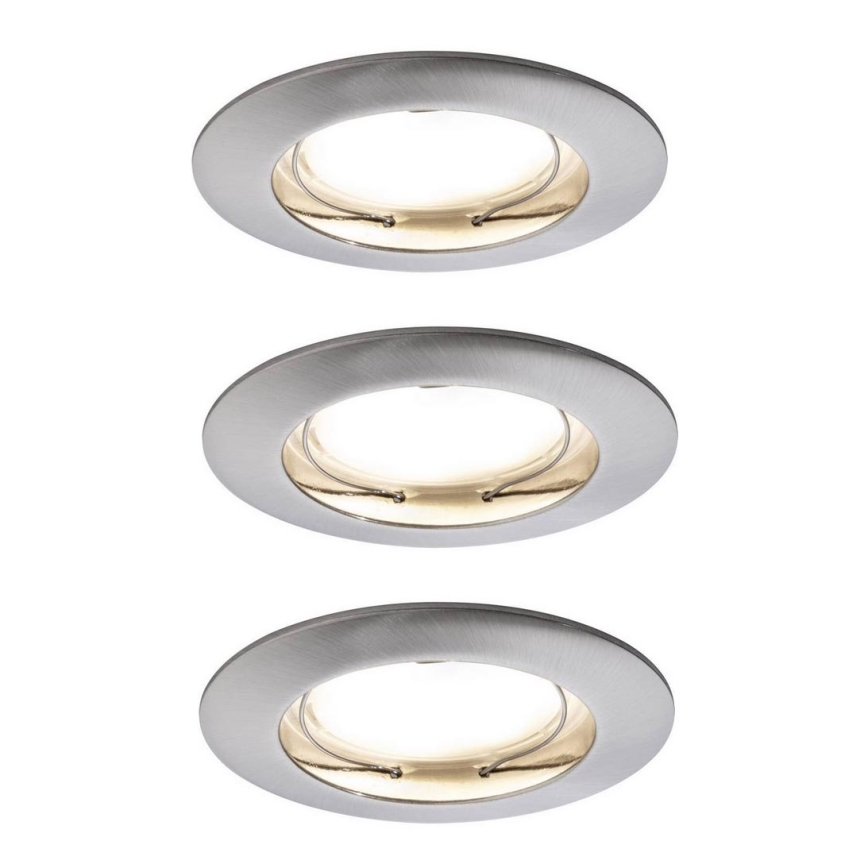 Paulmann 92827 - Set 3xLED/7W IP44 Prigušiva ugradbena lampa za kupatilo COIN 230V