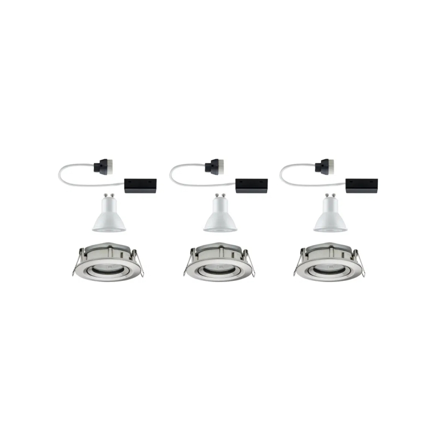 Paulmann 92900 - Set 3xGU10/7W IP65 Prigušiva ugradbena lampa za kupatilo NOVA 230V