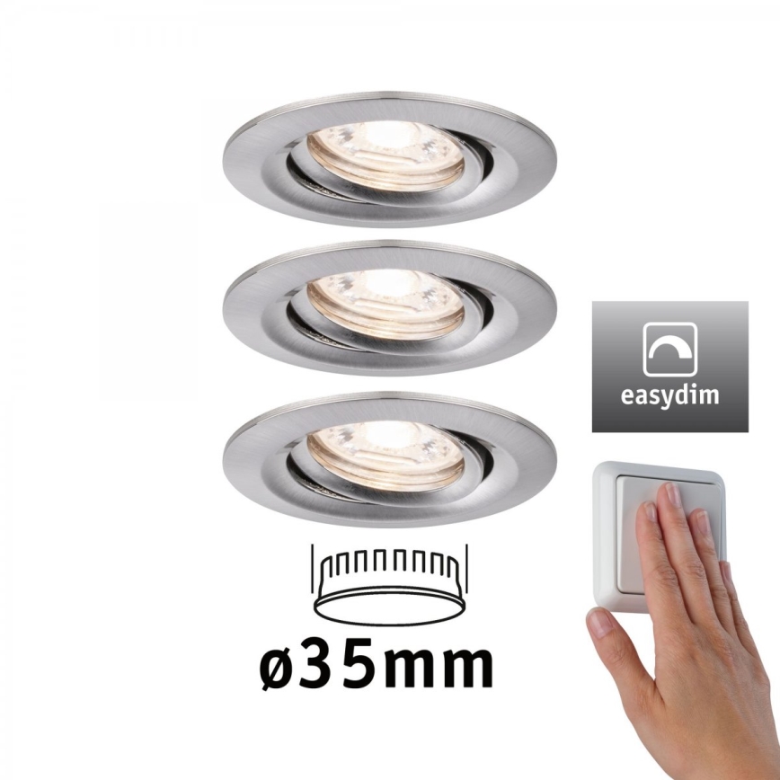 Paulmann 92973 - Set 3xLED/4,2W IP23 Prigušivo osvetljenje za kupatilo COIN 230V