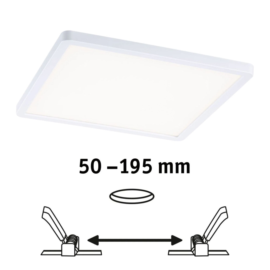 Paulmann 93060 - LED/16W IP44 prigušiva kupatilska ugradna plafonska svetiljka AREO 230V 23x23 cm bela