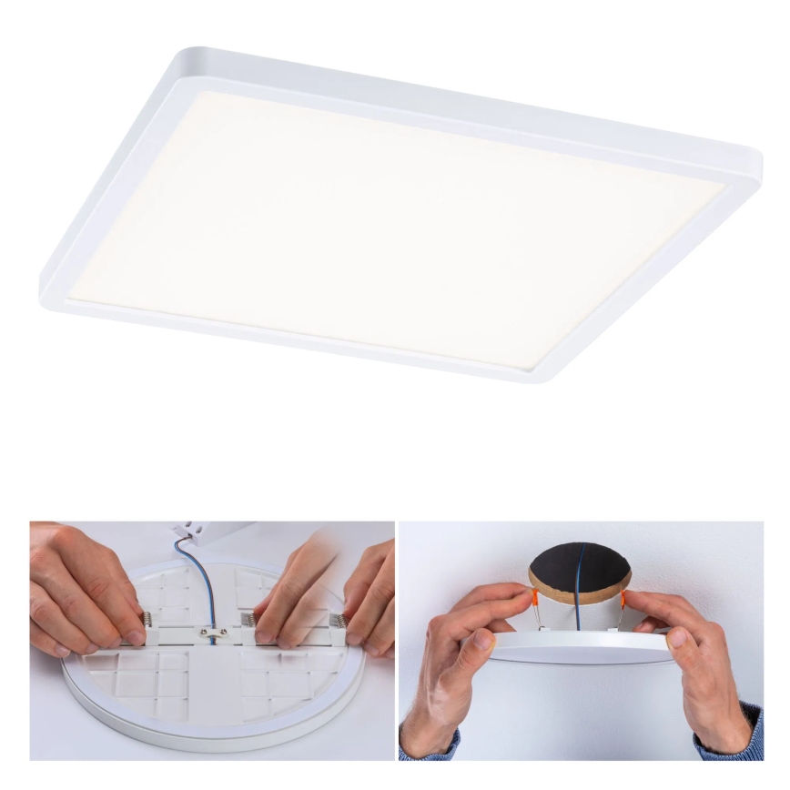 Paulmann 93060 - LED/16W IP44 prigušiva kupatilska ugradna plafonska svetiljka AREO 230V 23x23 cm bela