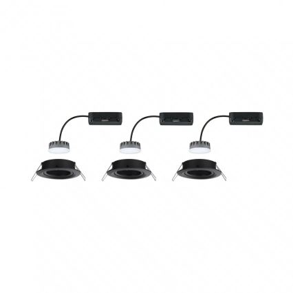 Paulmann 93080 - Set 3xLED/6W IP23 Prigušiva ugradbena lampa za kupatilo COIN 230V
