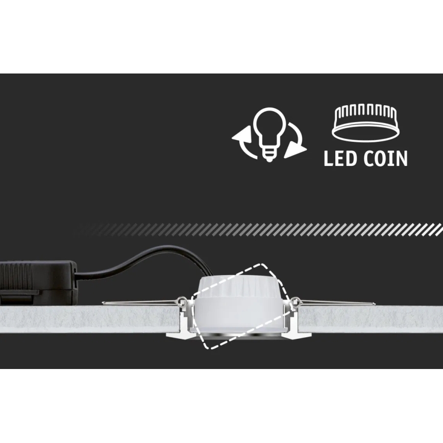 Paulmann 93080 - Set 3xLED/6W IP23 Prigušiva ugradbena lampa za kupatilo COIN 230V