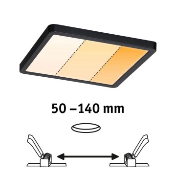 Paulmann 93101 - LED/13W IP44 Kupatilsko ugradno stropno svetlo AREO 230V 2000/3000/4000K 17,5x17,5 cm crno
