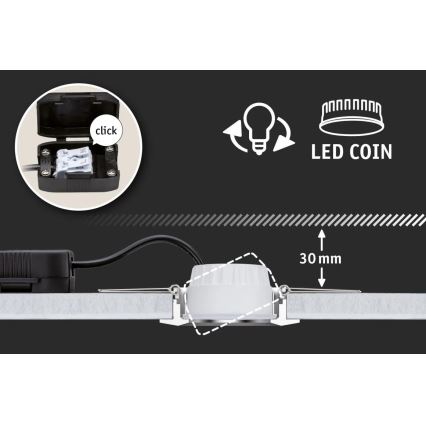 Paulmann 93462 - Set 3xLED/6W  IP44 ugradbena lampa za kupatilo NOVA 230V