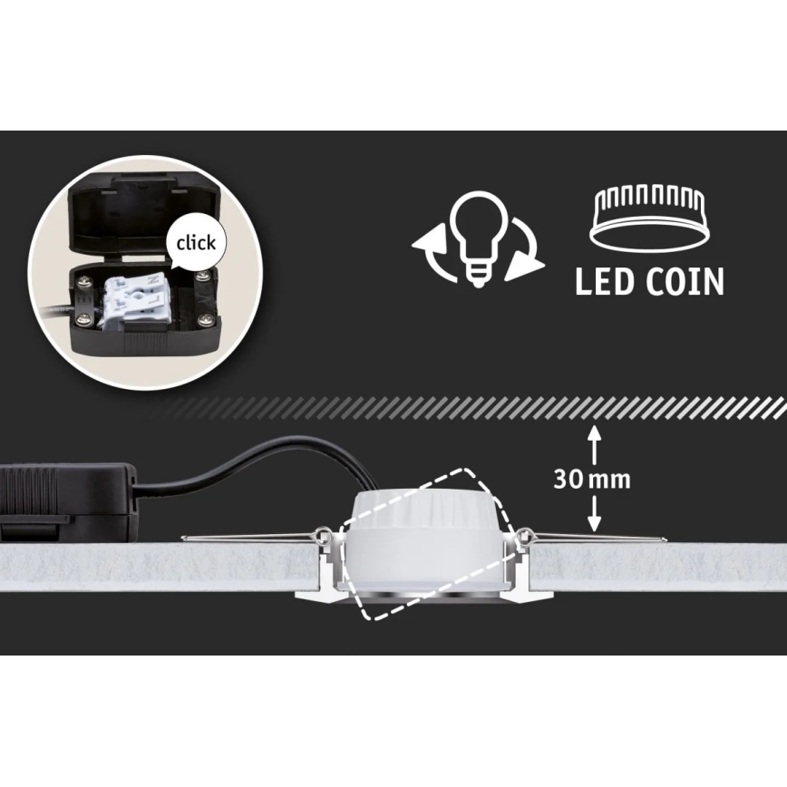 Paulmann 93462 - Set 3xLED/6W  IP44 ugradbena lampa za kupatilo NOVA 230V