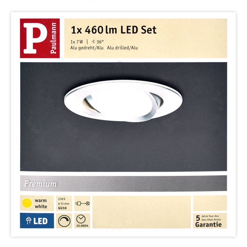 Paulmann 93602 - LED GU10/7W IP23 Prigušiva ugradbena lampa za kupatilo NOVA 230V