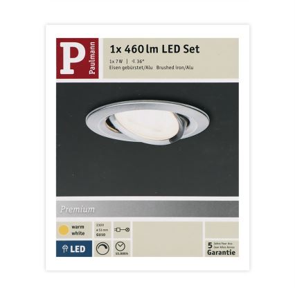 Paulmann 93603 - LED-GU10/7W IP23 Prigušiva ugradbena lampa za kupatilo NOVA 230V