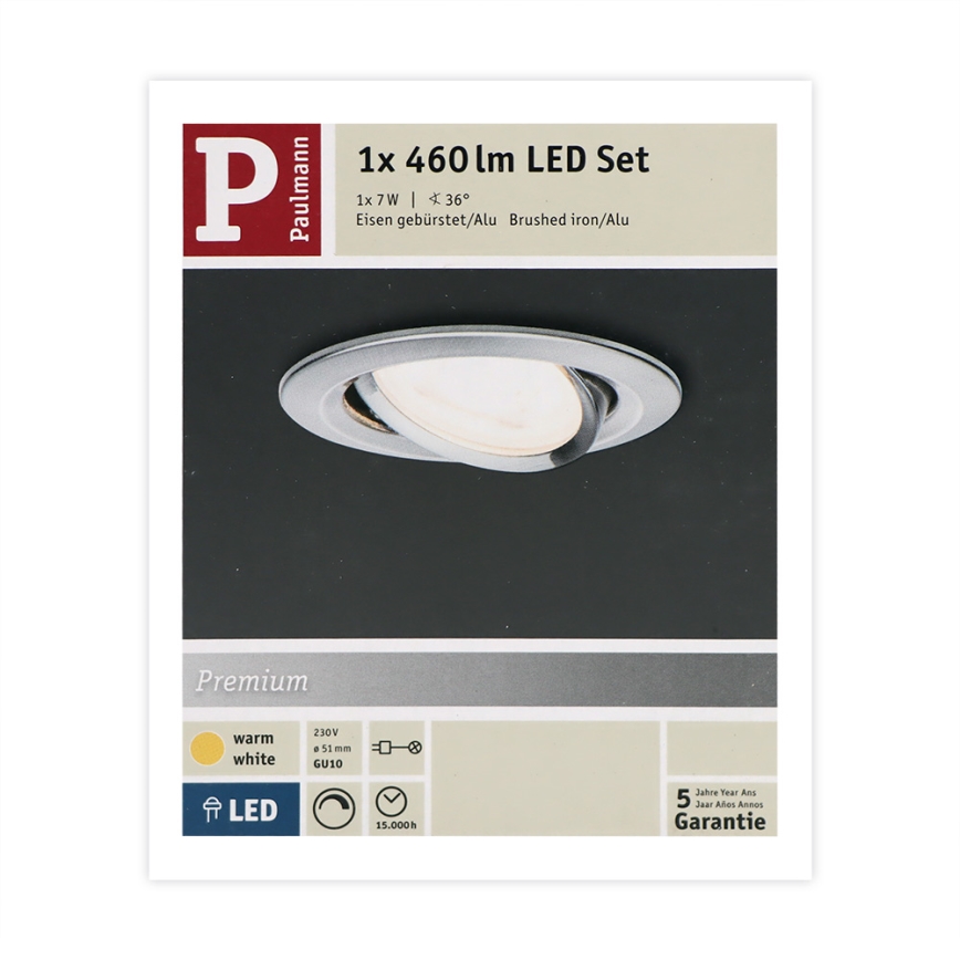 Paulmann 93603 - LED-GU10/7W IP23 Prigušiva ugradbena lampa za kupatilo NOVA 230V