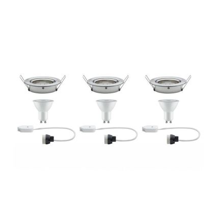 Paulmann 93607 - Set 3x LED GU10/7W IP23 Prigušivo osvetljenje za kupatilo NOVA 230V