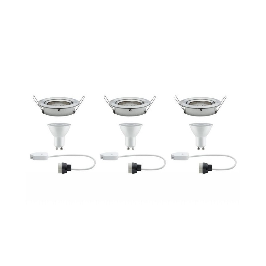 Paulmann 93607 - Set 3x LED GU10/7W IP23 Prigušivo osvetljenje za kupatilo NOVA 230V