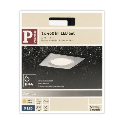 Paulmann 93611 - LED-GU10/7W IP44 Prigušiva ugradbena lampa za kupatilo NOVA 230V