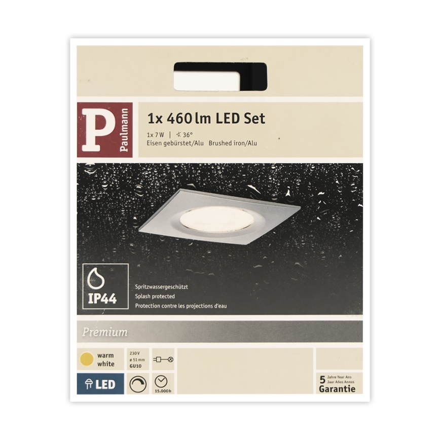 Paulmann 93611 - LED-GU10/7W IP44 Prigušiva ugradbena lampa za kupatilo NOVA 230V
