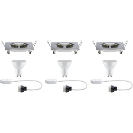 Paulmann 93615 - Set 3x LED/7W IP44 Prigušiva ugradbena lampa za kupatilo 230V