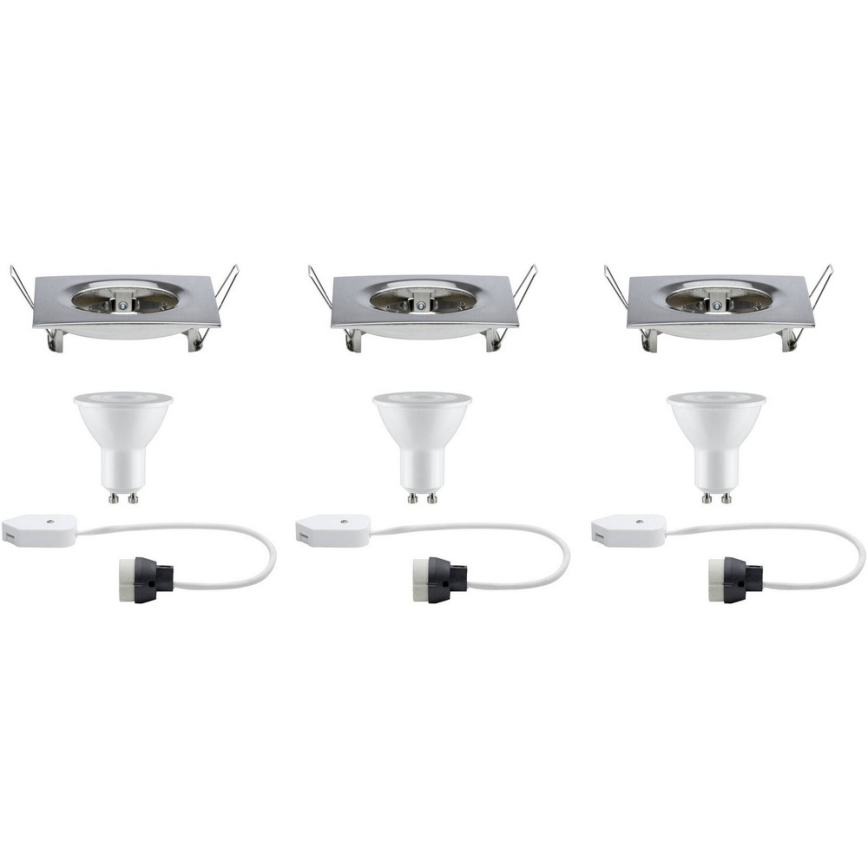 Paulmann 93615 - Set 3x LED/7W IP44 Prigušiva ugradbena lampa za kupatilo 230V