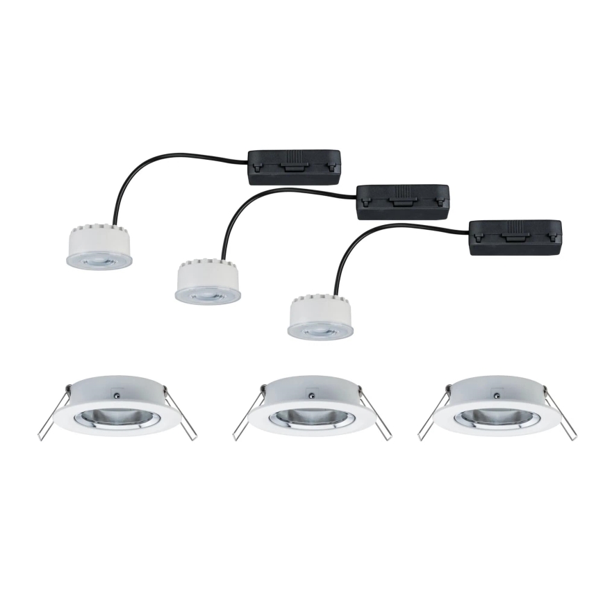 Paulmann 93942 - Set 3xLED/6,8W IP23 Prigušiva ugradbena lampa za kupatilo COIN 230V